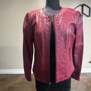 Dressbarn Deep Red Leather Jacket
